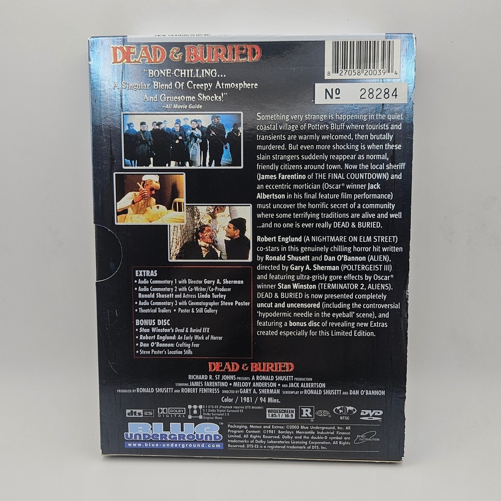 Dead &‎ Buried 2-Disc Limited Edition DVD Blue Underground 1981 Horror Slipcover - Picture 3 of 9